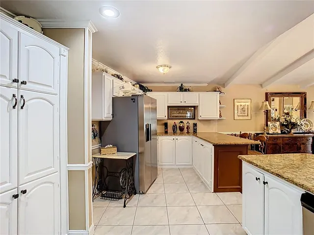 a bed room with a bed and a table