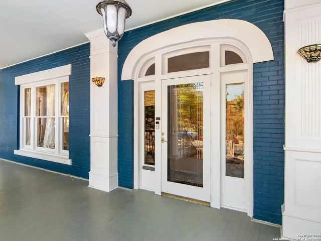 a view of a door of the house