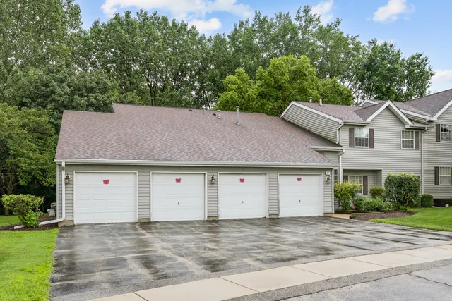 a view of outdoor space yard and garage