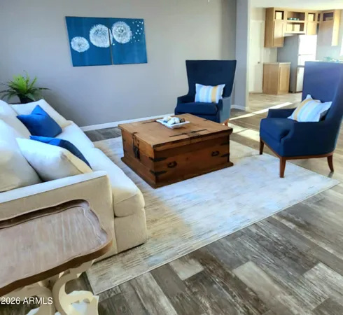 a living room with furniture and a couch