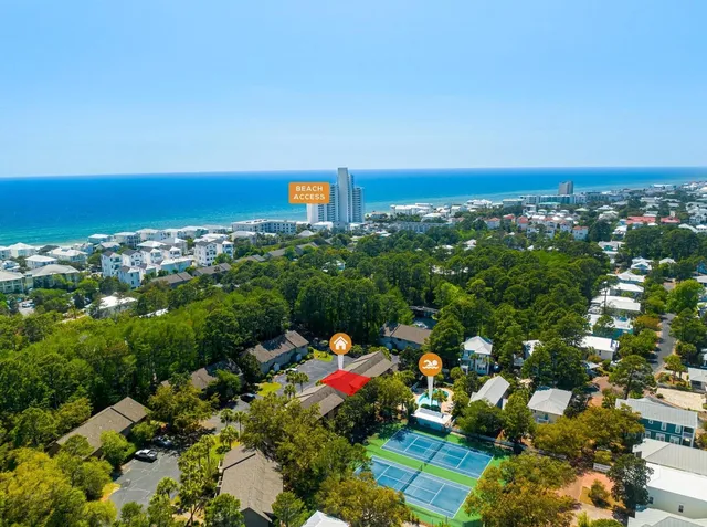 a city view with tall buildings