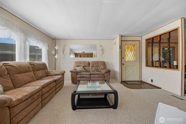 a living room with furniture