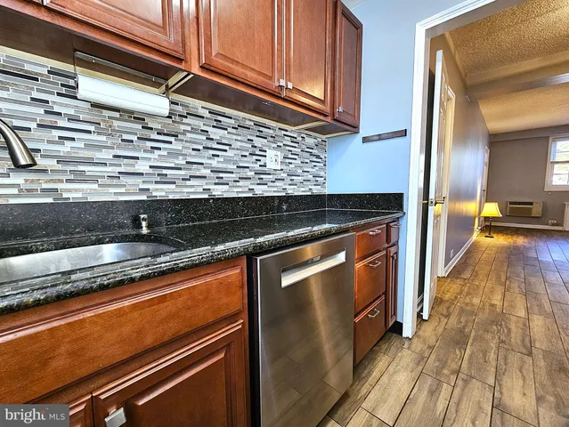 a close view of kitchen counter space
