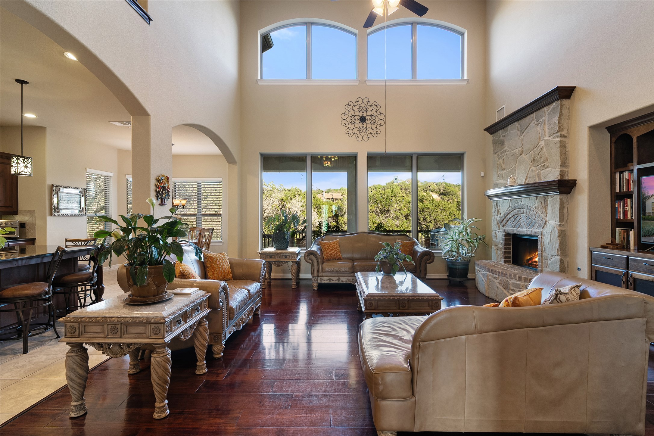 1200 Lions Lair Leander, TX 78641 - Photo 8 of 40 a living room with furniture and a fireplace