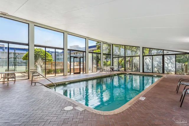 swimming pool view from a balcony