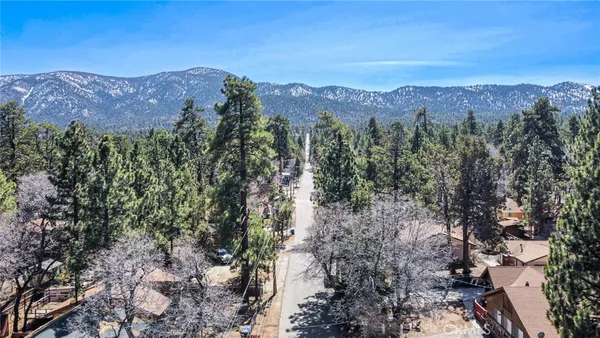 an aerial view of mountain with trees in the background