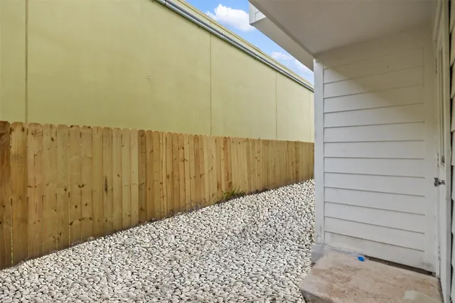 a view of a wooden door