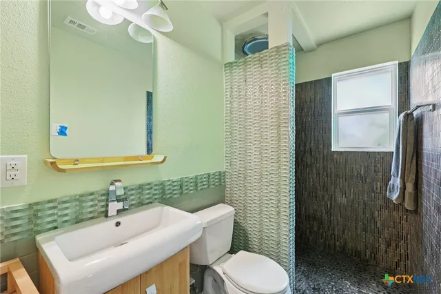 a bathroom with a shower