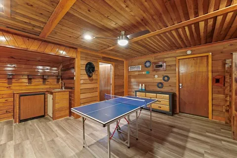 a view of a room with furniture