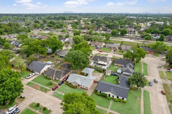an aerial view of multiple house