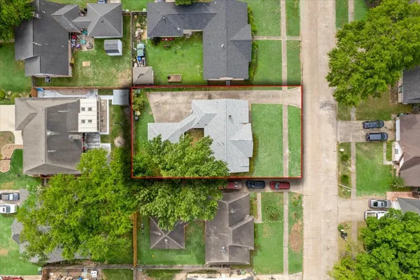 an aerial view of a house
