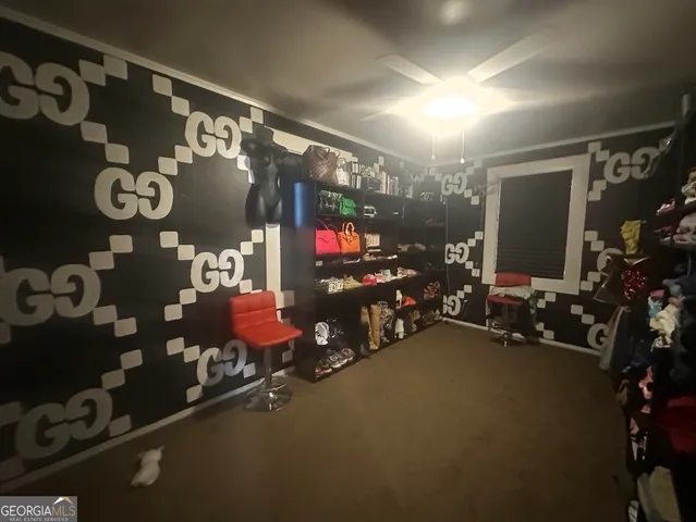 a room with gym equipment