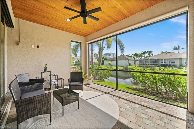 a living room with patio