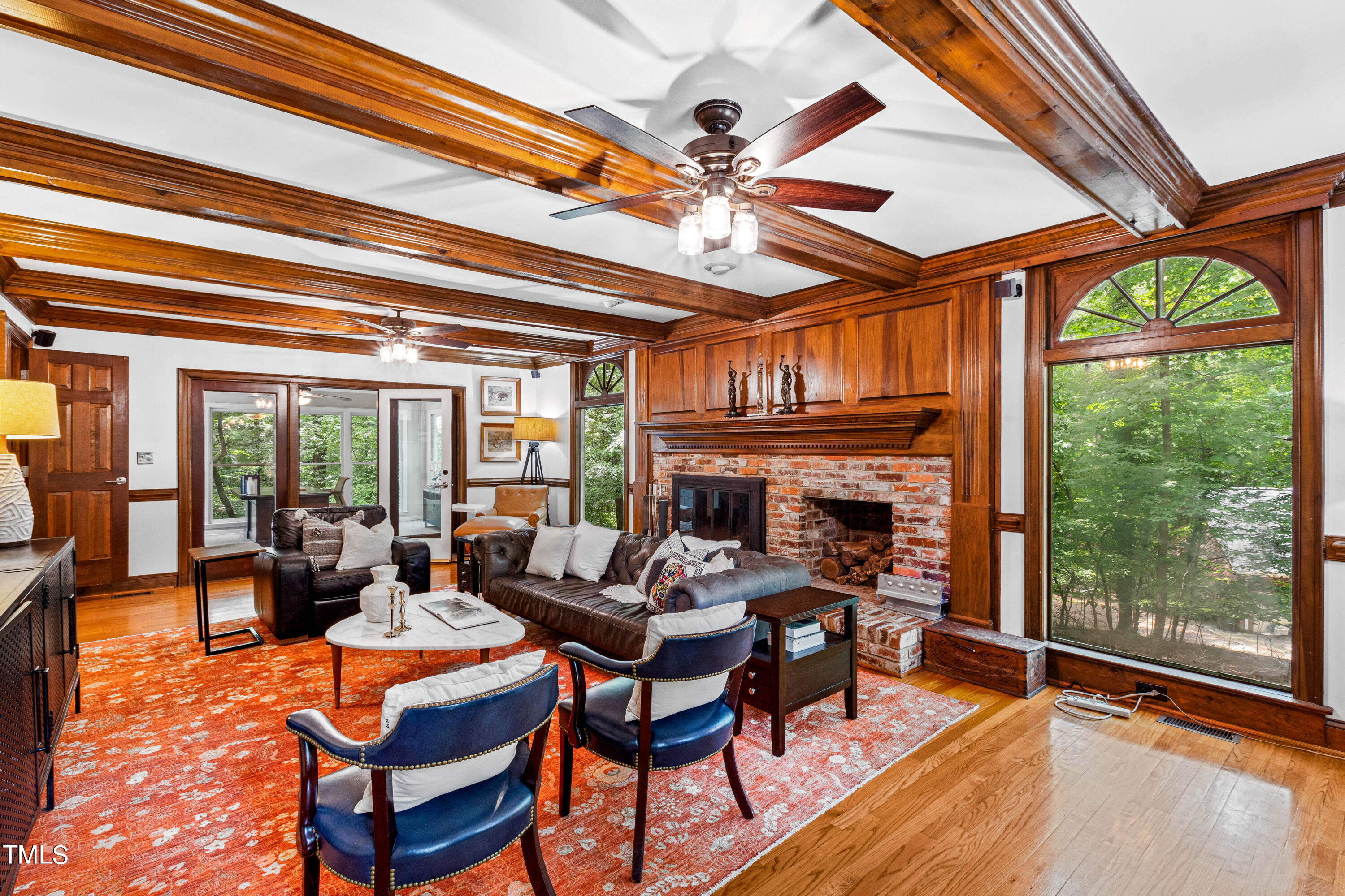 3405 Stallion Court Raleigh, NC 27613 - Photo 10 of 55 a living room with fireplace furniture and a large window
