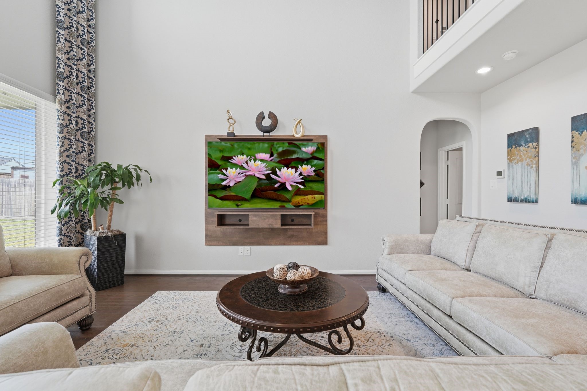 7522 Windsor View Drive Spring, TX 77379 - Photo 10 of 49 Bright living room with soaring ceilings and large windows that bring in beautiful natural light.