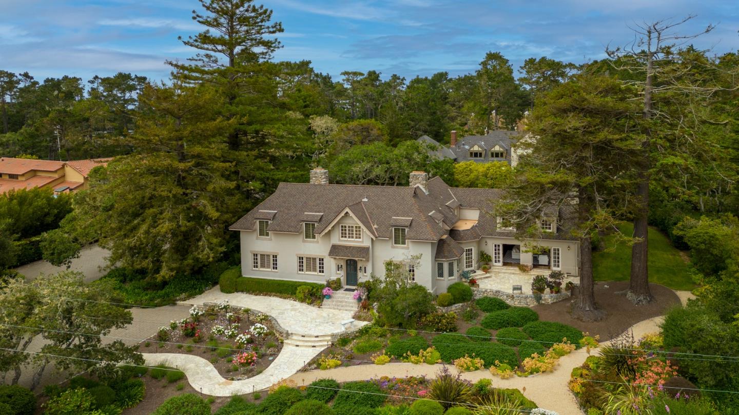 3929 Ronda Road Pebble Beach, CA 93953 - Photo 80 of 88 an aerial view of a house with a garden
