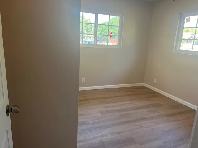 an empty room with a window