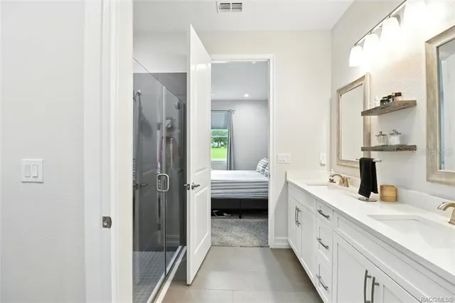 a bathroom with a shower