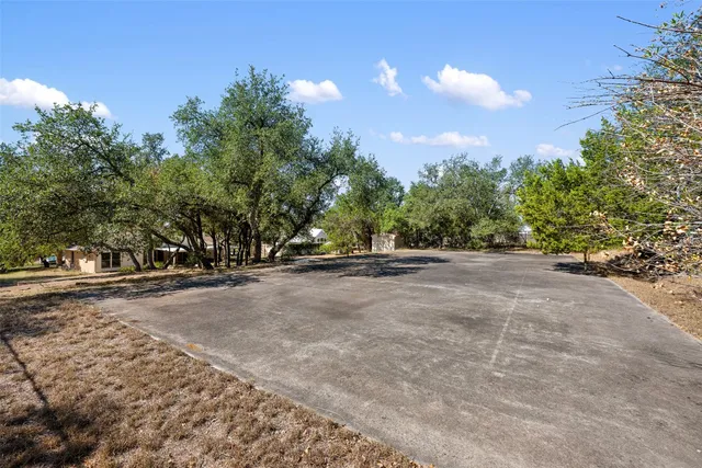 a view of backyard of house