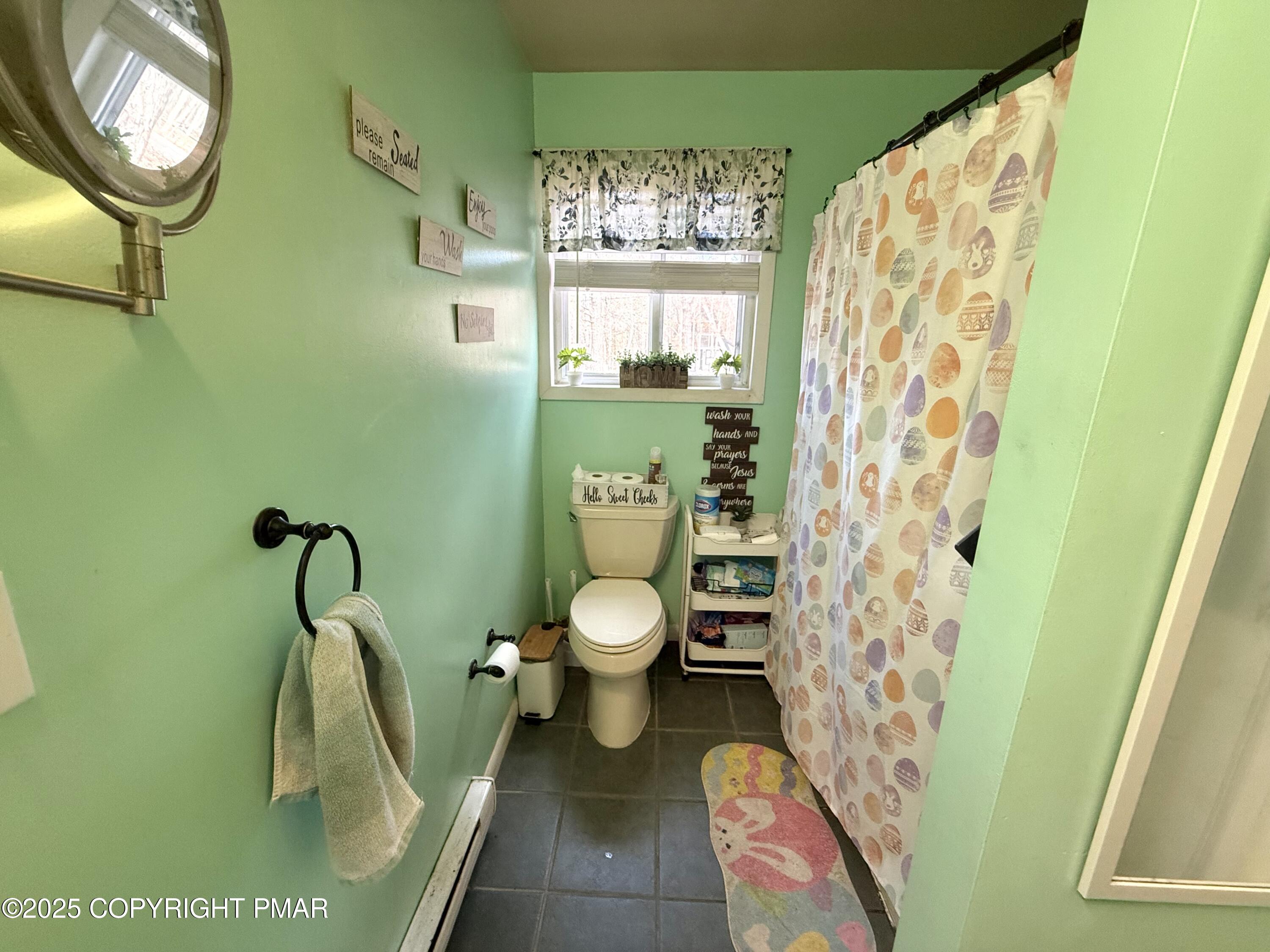 114 Maccauley Road Albrightsville, PA 18210 - Photo 12 of 21 a bathroom with a toilet and a shower curtain