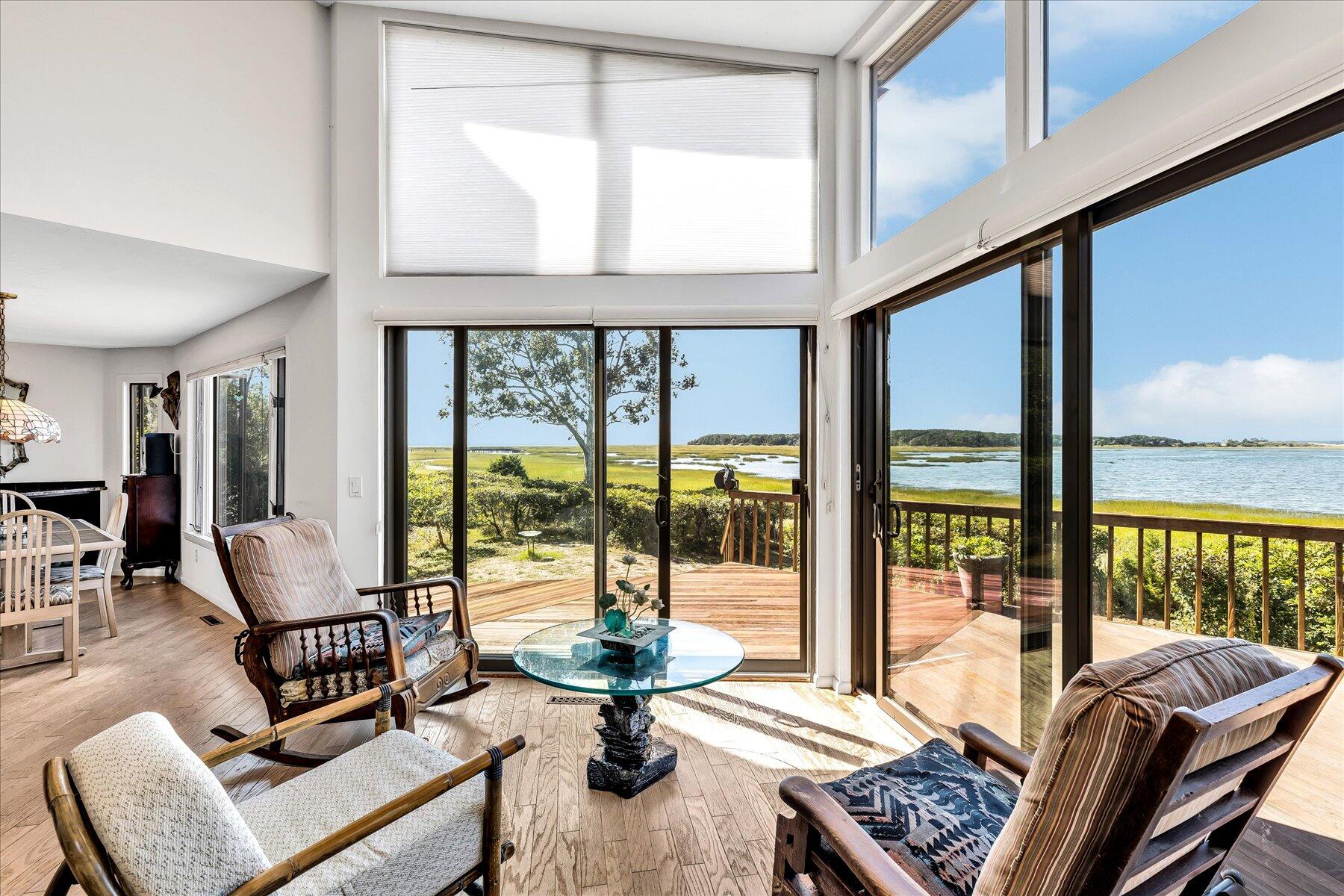 20 Catboat Road Wellfleet, MA 02667 - Photo 31 of 53 a living room with furniture and floor to ceiling windows