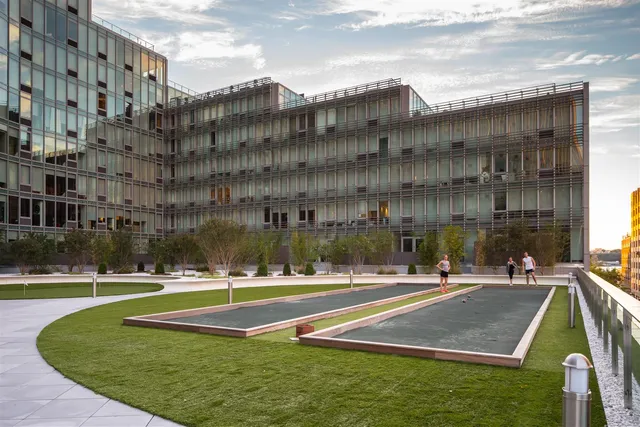 a view of a building and a yard