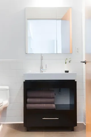 a close view of a sink in a bathroom