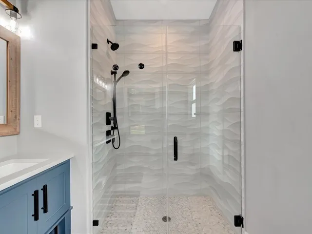 a bathroom with a shower