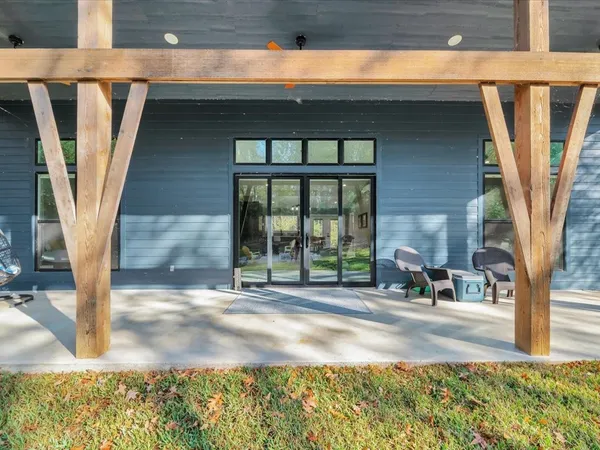 a view of porch with seating space