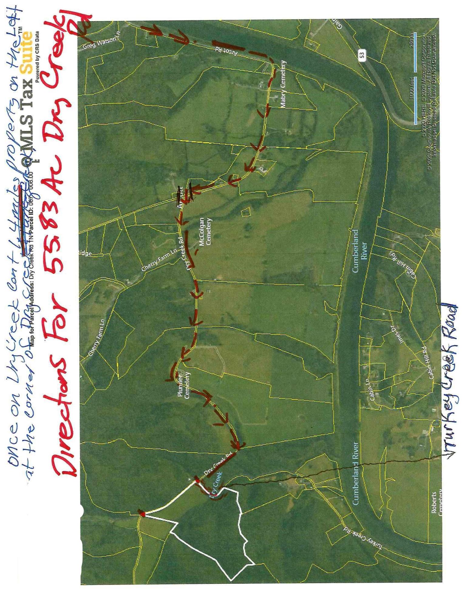 55.83-ac Dry Creek Road Moss, TN 38575 - Photo 32 of 36 DIRECTION MAP