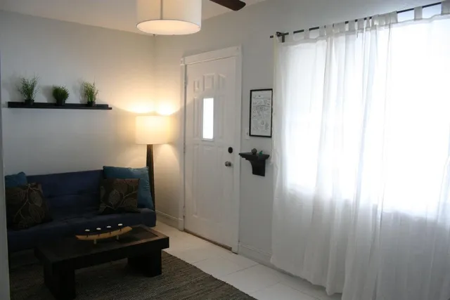 a view of bathroom with shower and tub