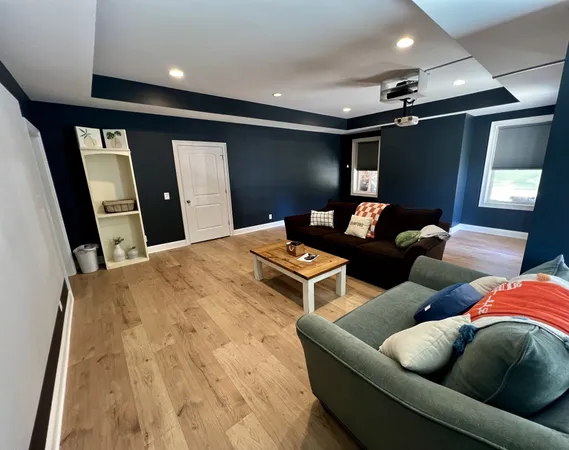 a living room with furniture