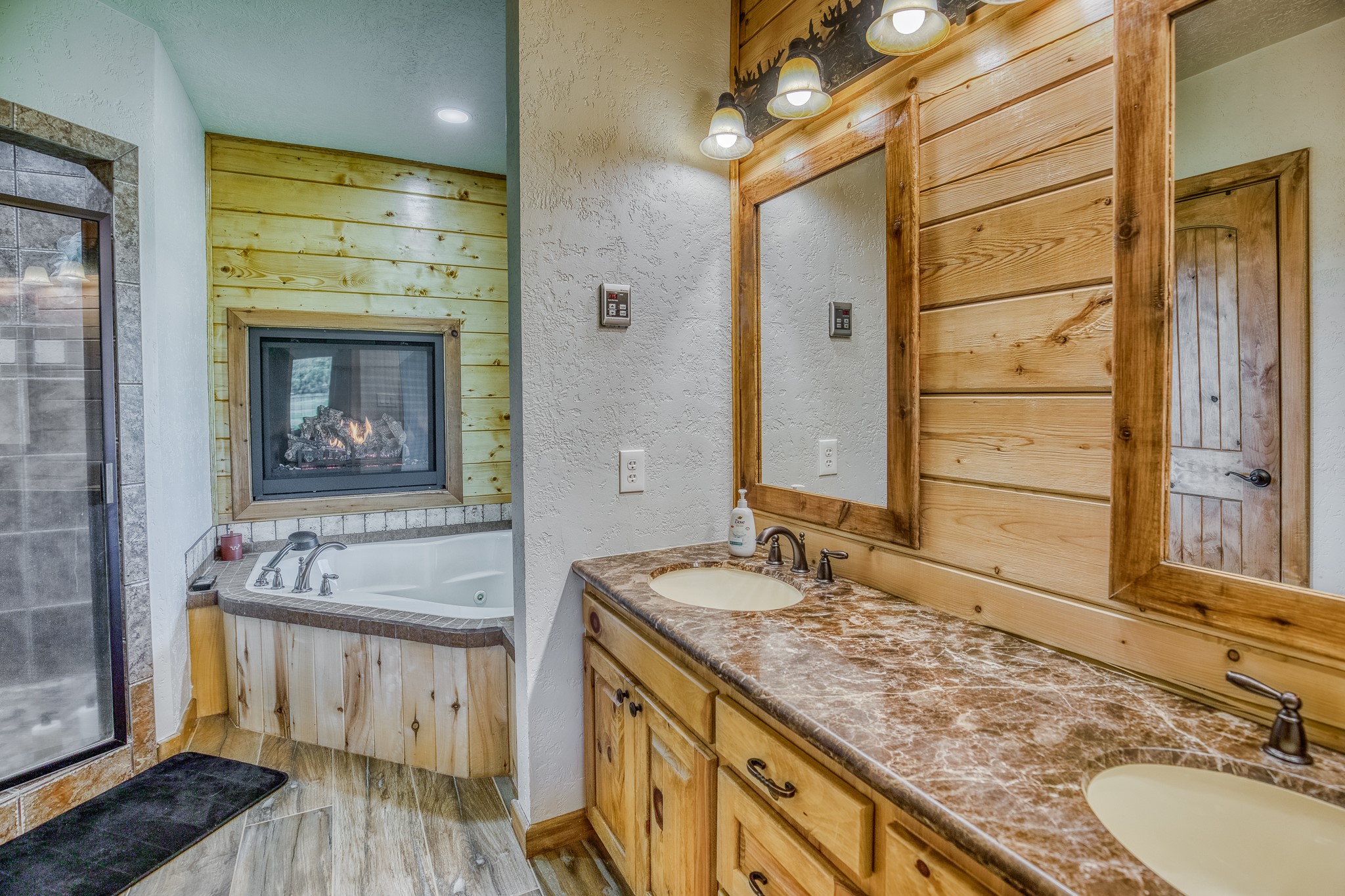 18581 William Penn Road Washington, TX 77880 - Photo 10 of 49 a bathroom with a granite countertop sink and a mirror