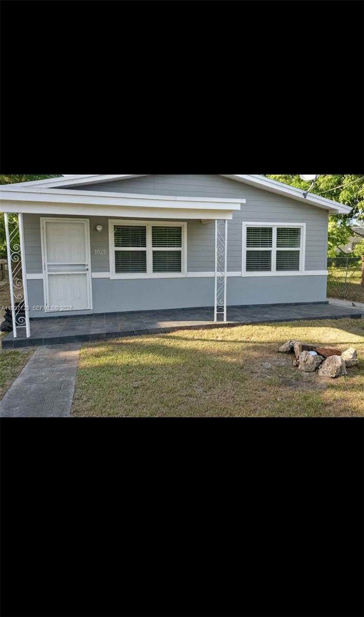 a view of a swimming pool with an outdoor space
