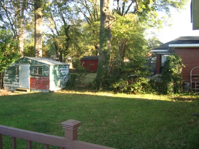 a backyard of a house with lots of green space