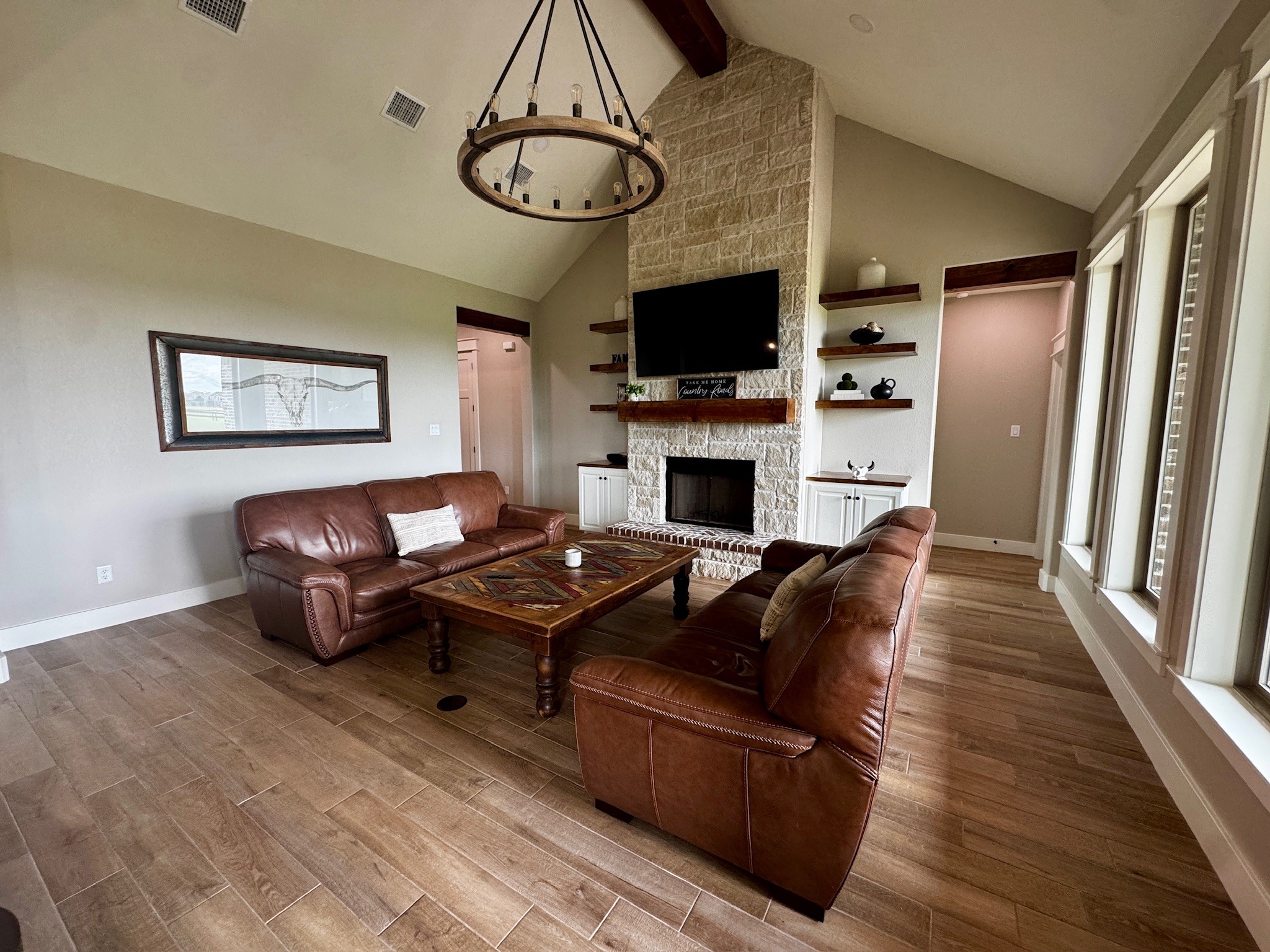5854 Reliance Ridge Circle Bryan, TX 77808 - Photo 2 of 32 a living room with furniture fireplace and flat screen tv