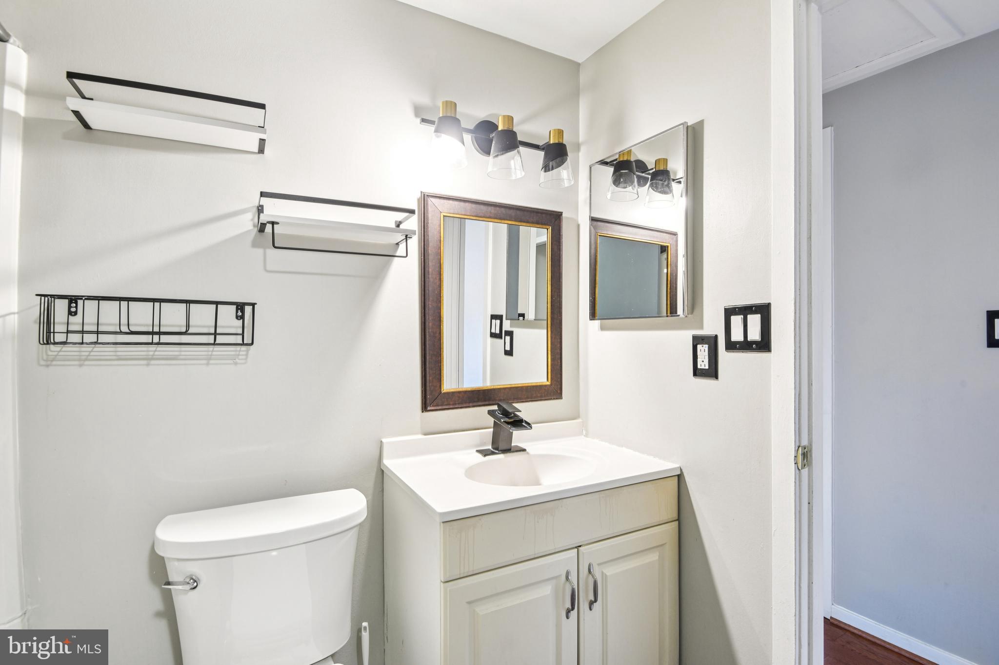 9717 Hellingly Place, Unit 48 Gaithersburg, MD 20886 - Photo 27 of 32 a bathroom with a sink vanity mirror and toilet