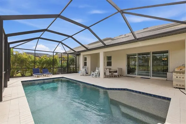 a view of a building with a garden