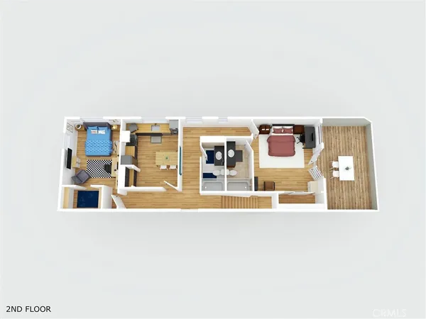 a living room with furniture a rug and a large window