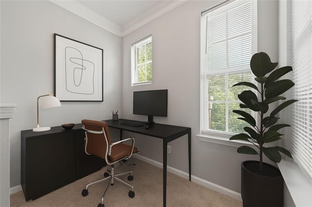 1752 Pryor Road Southwest, Unit 111 Atlanta, GA 30315 - Photo 8 of 21 a view of workspace with wooden floor windows