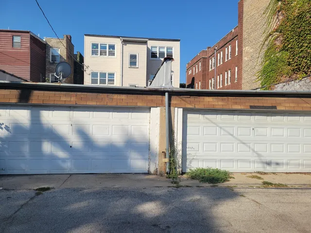 a view of a building from a window