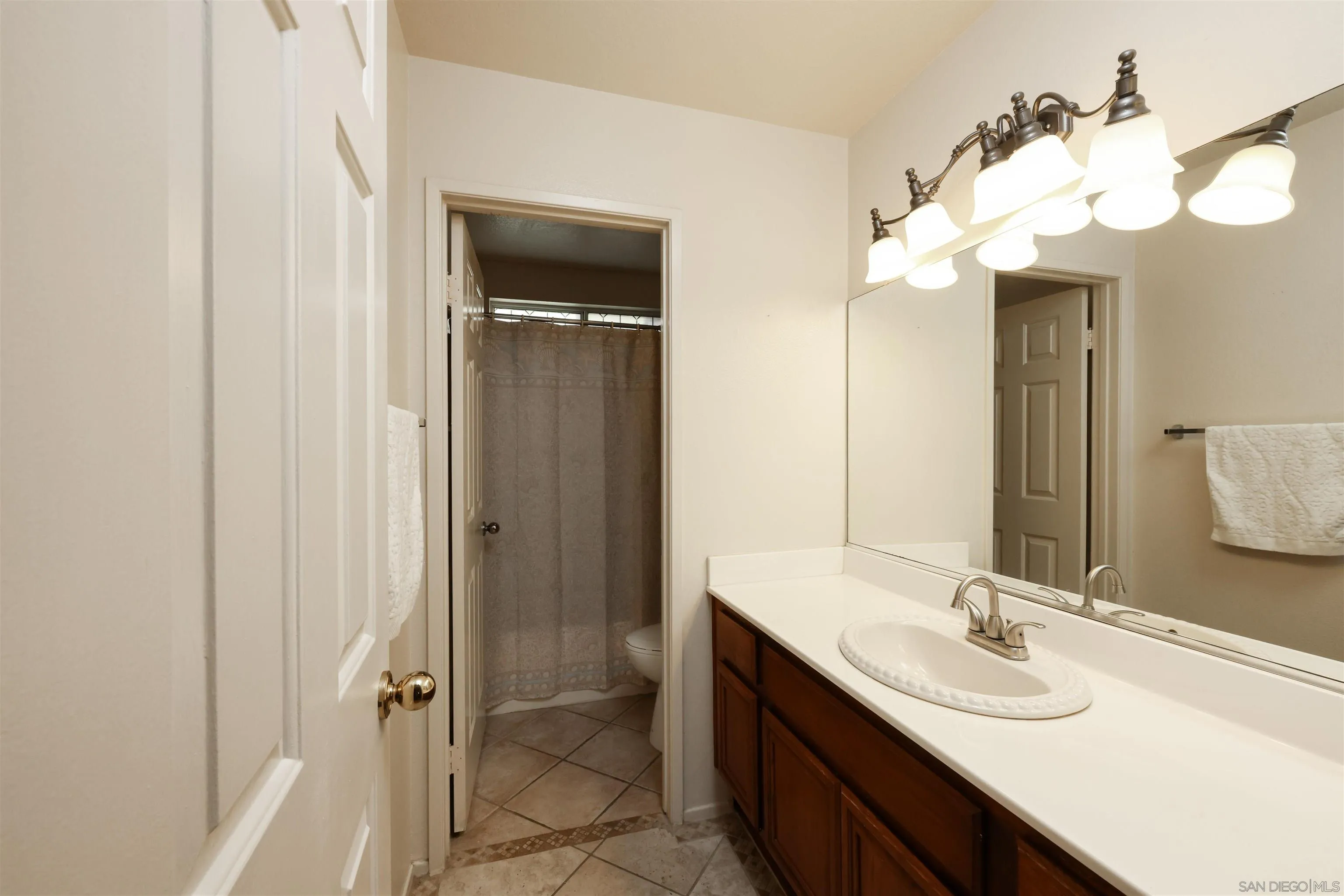 2 Bella Minozza Lake Elsinore, CA 92532 - Photo 13 of 30 a bathroom with a sink a mirror and a shower