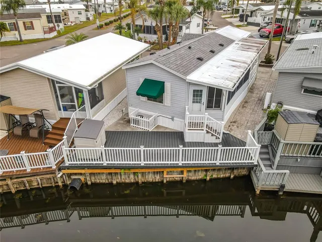 an aerial view of a house with balcony