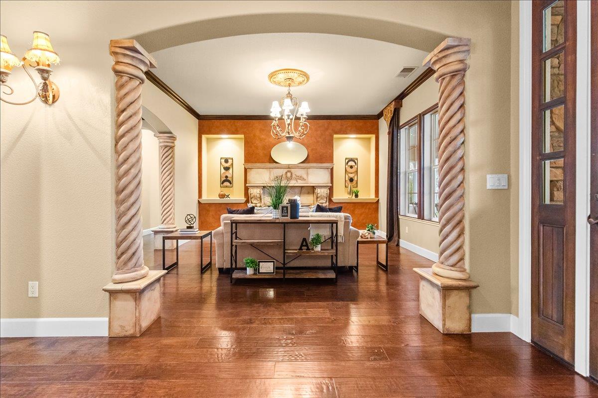 3168 Hutton Place Tracy, CA 95377 - Photo 31 of 94 a living room with couches and pool table with wooden floor
