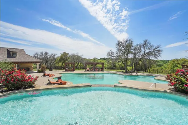 a view of back yard with green space