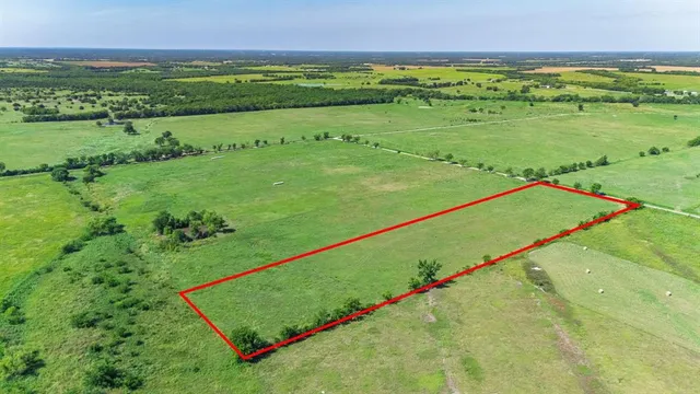 a view of a field with an ocean