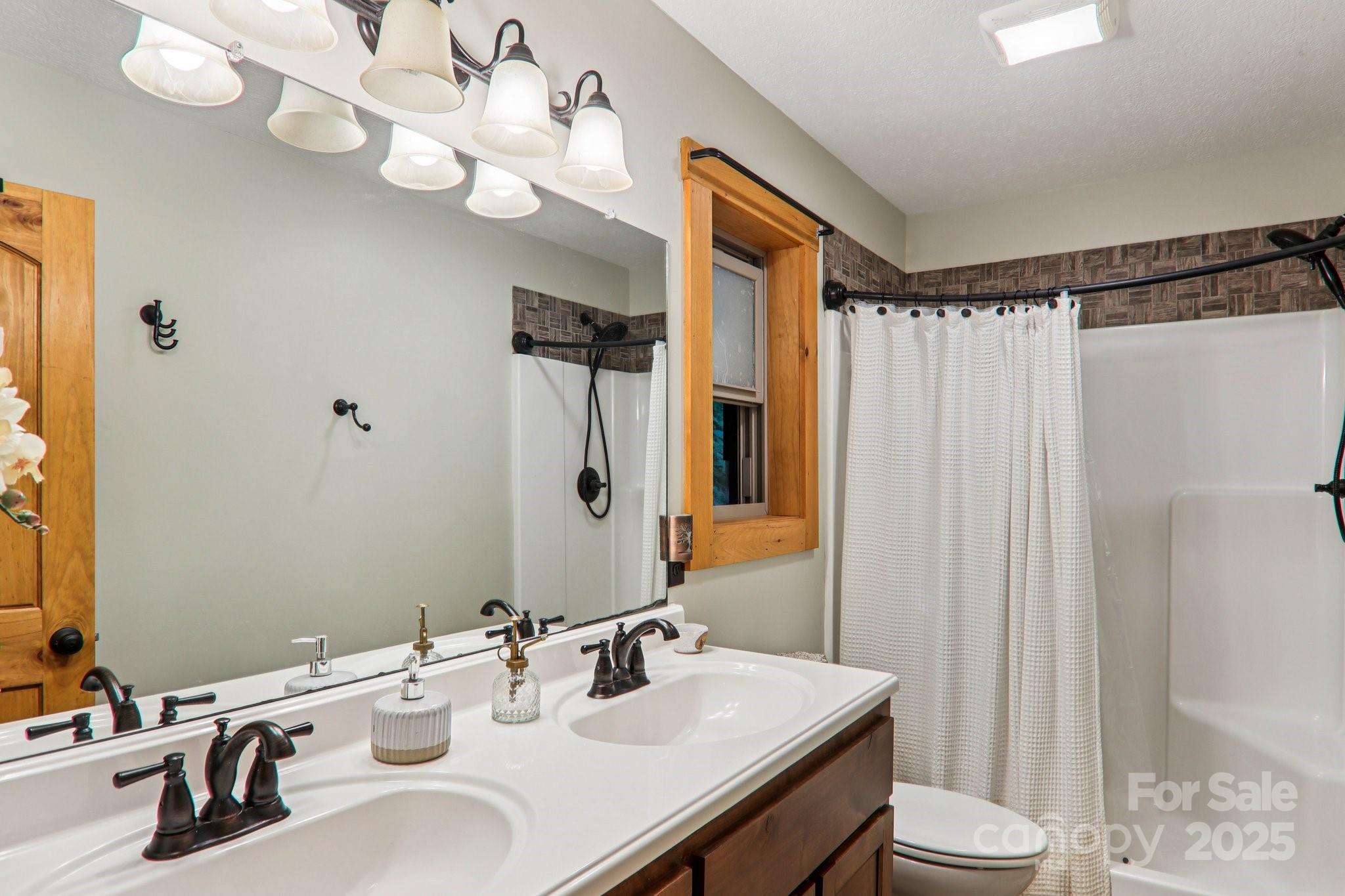 2171 Black Rock Road Cherokee, NC 28719 - Photo 16 of 36 a bathroom with a sink a toilet and a mirror