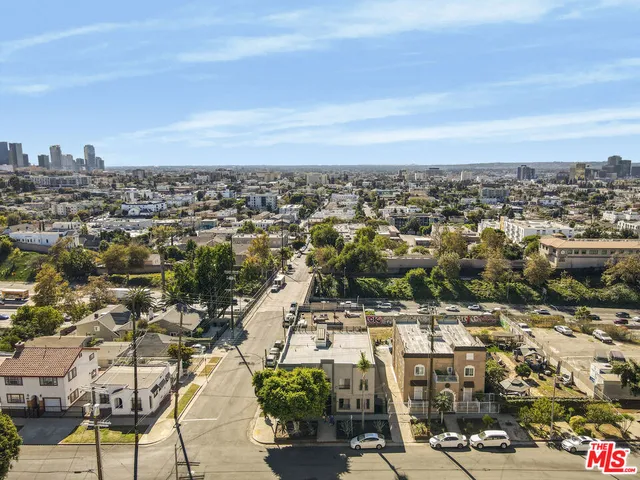 an aerial view of a city