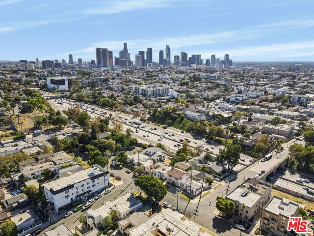 an aerial view of a city