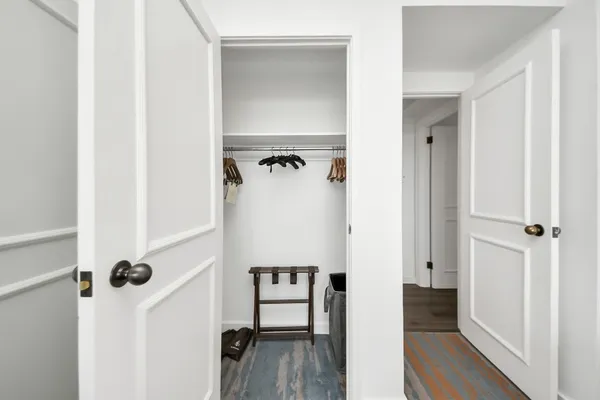 a view of a walk in closet
